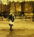 Girl in the Street, Two Coaches in the Background, A