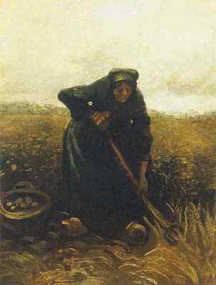 Woman Lifting Potatoes