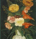 Vase with Asters, Salvia and Other Flowers