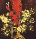 vase with gladioli and carnations version