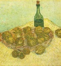 Still Life Bottle, Lemons and Oranges