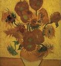 Still Life Vase with Fifteen Sunflowers