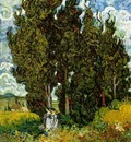 Cypresses with Two Female Figures