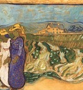 Two Women Crossing the Fields