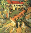 Village Street and Steps in Auvers with Two Figures