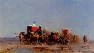 Alberto Pasini Caravan In The Desert