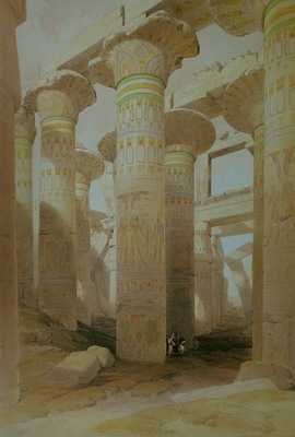 David Roberts Part Of The Hall Of Columns At Karnak
