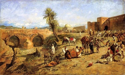 Edwin Lord Weeks Arrival Of A Caravan Outside The City Of Morocco
