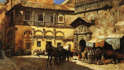 Edwin Lord Weeks Market Square In Front Of The Sacristy And Doorway Of The Cathedral At Granada