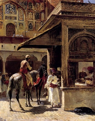 Edwin Lord Weeks Street Scene In India