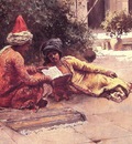 Edwin Lord Weeks Two Arabs Reading In A Courtyard