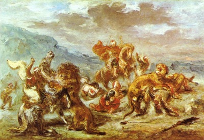 Eugene Delacroix Lion Hunt