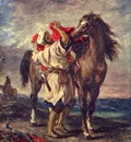 Eugene Delacroix A Moroccan And His Horse