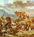 Eugene Delacroix Lion Hunt