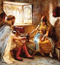 Frederick Arthur Bridgman The Game Of Chance