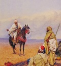 Giulio Rosati A Horseman Stopping At A Bedouin Camp