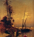 Hermann David Salomon Corrodi At The Waters Edge