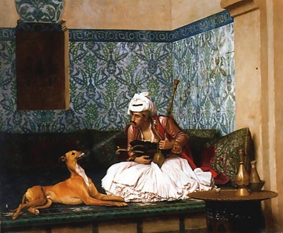 Jean Leon Gerome Arnaut Blowing Smoke At The Nose Of His Dog