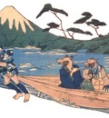 Kuniyoshi tanuki boat