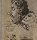 Jules Didier, Butterfly Man pencil on grey blue paper