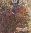 Camille and Jean Monet in the Garden at Argenteuil [1873]