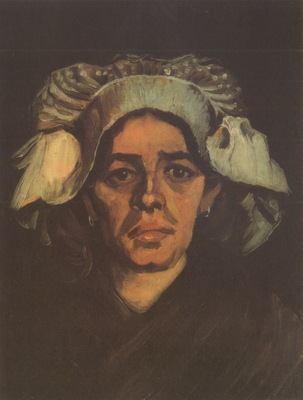 female peasants head, with white coif, nuenen