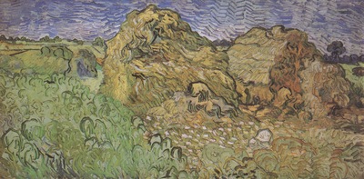 field with ricks of wheat, auvers sur oise