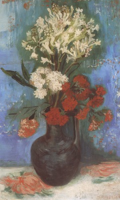 vase with carnations and other flowers, paris