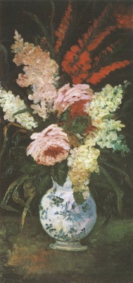 vase with gladioli and lilac, paris