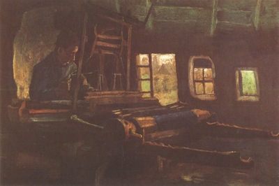 weaver, inside with three small windows, nuenen