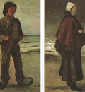 a fisherman and the fishermans wife in the beach