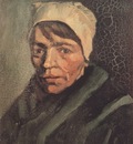 female peasants head with white coif, nuenen