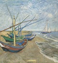 fishing boats on the beach at saintes maries, arles