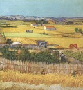 harvest at la crau, with montmajour in the background, arles