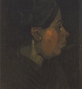 peasant head with dark cap, nuenen