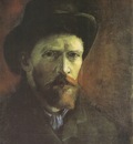 self portrait with dark felt hat, paris