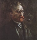 self portrait with pipe, paris