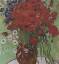 still life, red poppies and daisies, auvers sur oise