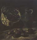 still life with copper boiler, jug and potatoes, nuenen