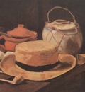 still life with yellow straw hat, nuenen