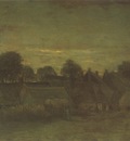 village at sunset, nuenen