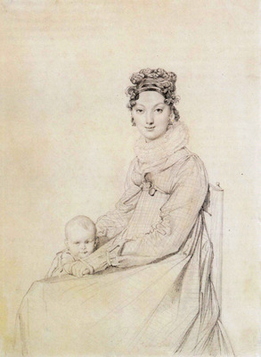 Ingres Madame Alexandre Lethiere born Rosa Meli and her daughter Letizia