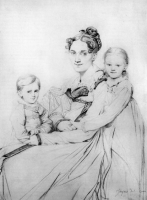 Ingres Madame Johann Gotthard Reinhold born Sophie Amalie Dorothea Wilhelmine Ritter and her two