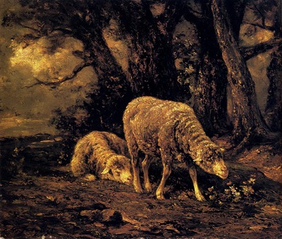 Jacque Charles Emile Sheep In A Forest