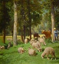 Jacque Charles Emile Landscape with Sheep