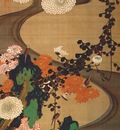 jakuchu birds and chrysanthemums by a stream c1765