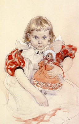 Larsson Carl A Young Girl with a Doll