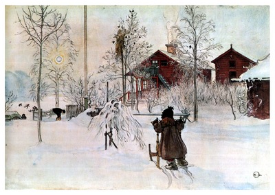ls Larsson 1894 97 The Front Yard and the Wash House watercolor