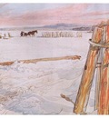 ls Larsson 1905 Harvesting Ice watercolor