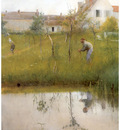ls larsson2 08 el viejo y los jovenes arboles watercolor